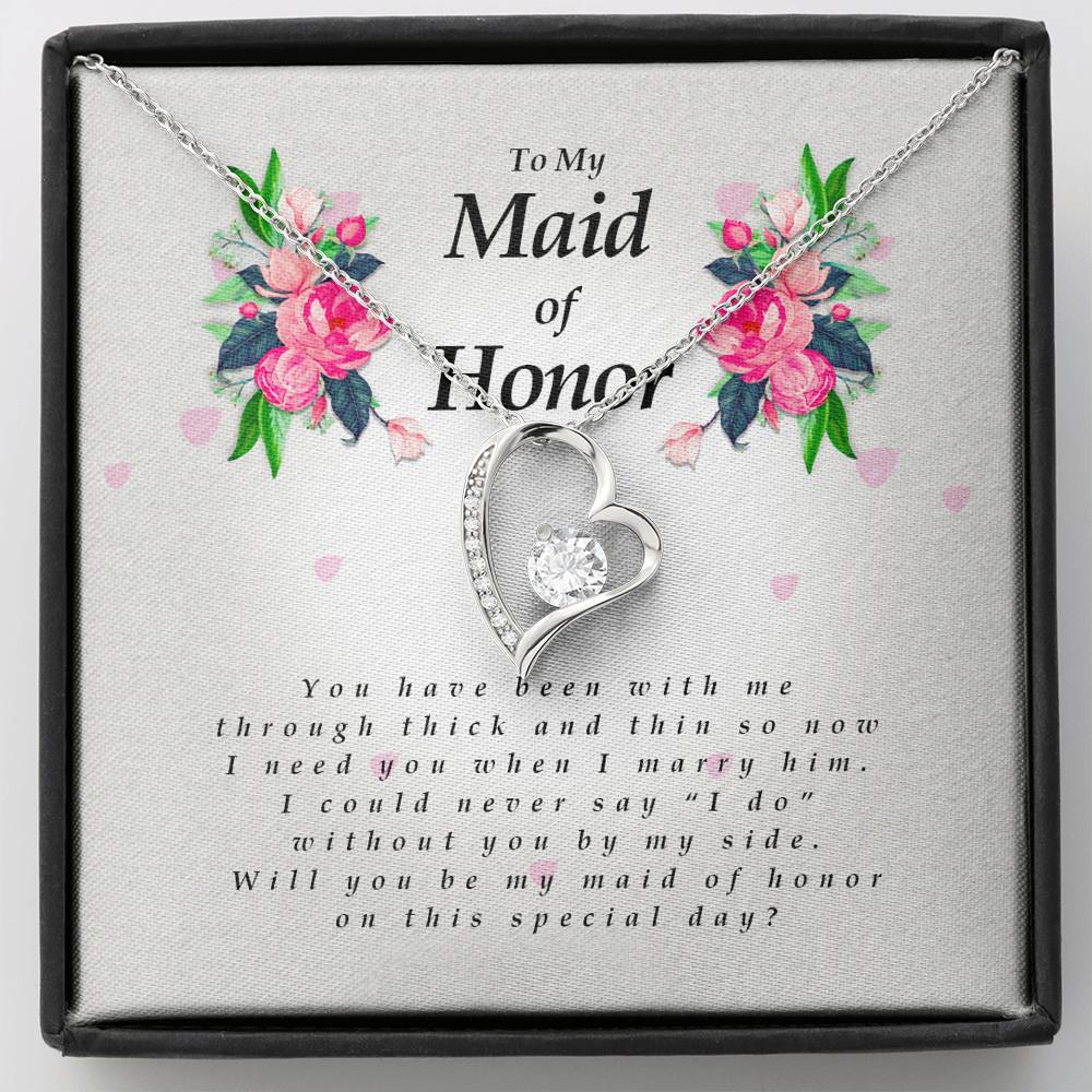 Forever Heart Necklace, To My Maid of Honor