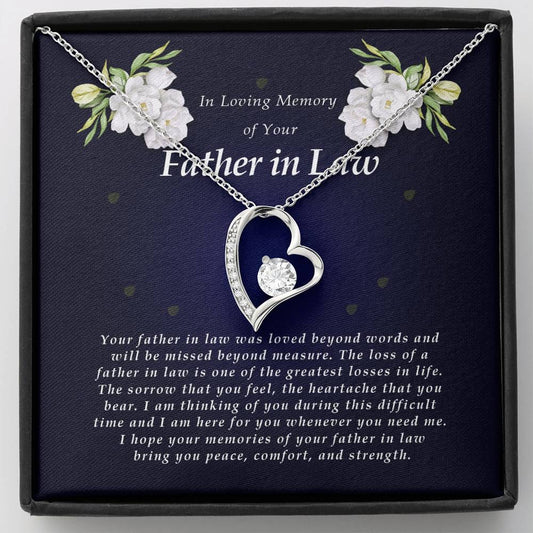 Forever Heart Necklace, Memorial Gift For Loss of Father In Law
