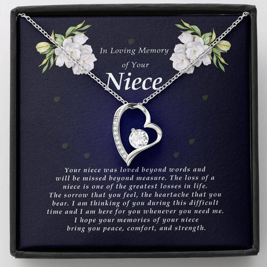 Forever Heart Necklace, Memorial Gift For Loss of Niece