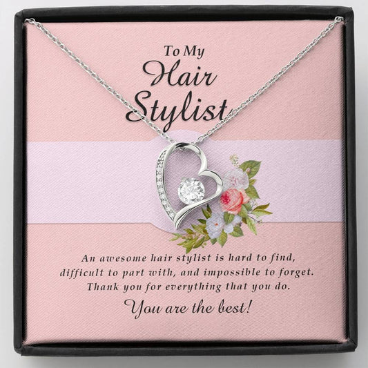 Forever Heart Necklace, Hair Stylist Jewelry Card