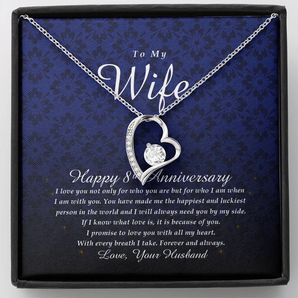 Forever Heart Necklace, Happy 8th Anniversary