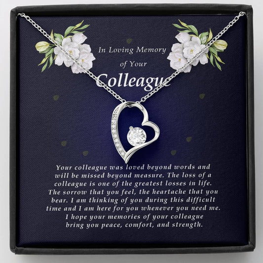 Forever Heart Necklace, Memorial Gift For Loss of Colleague