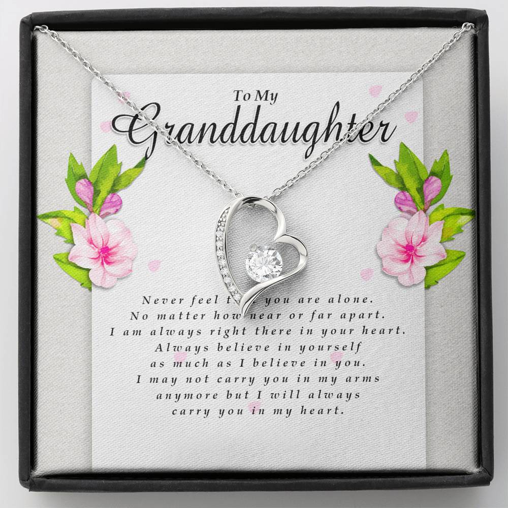 Forever Heart Necklace, Granddaughter Gift from Grandpa / Grandma