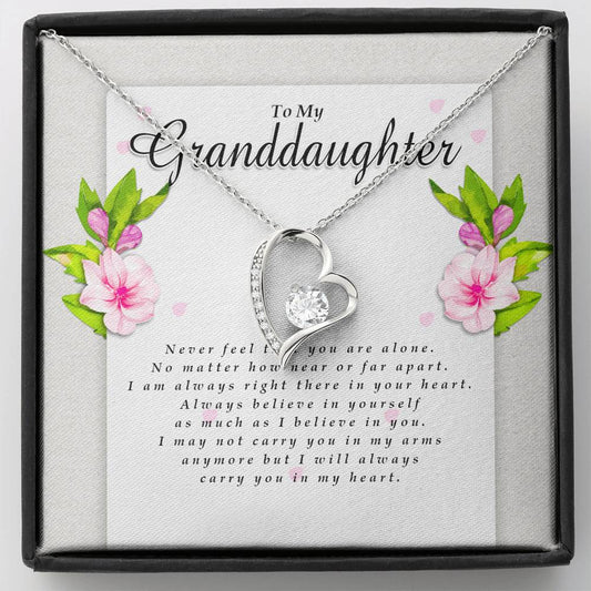 Forever Heart Necklace, Granddaughter Gift from Grandpa / Grandma