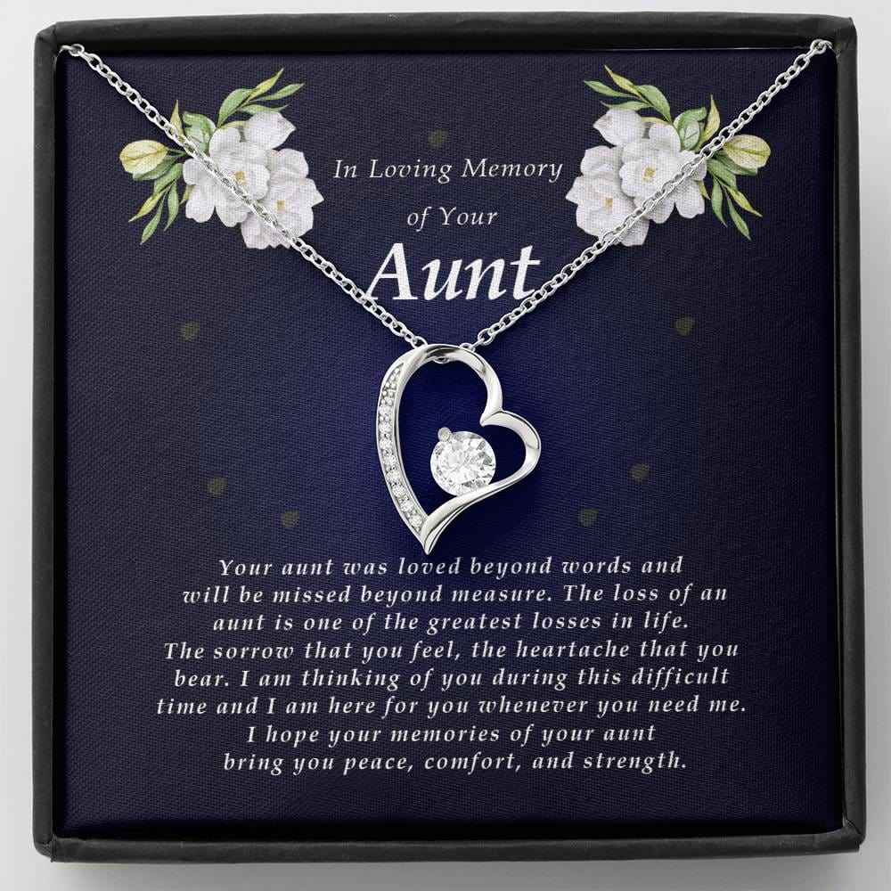 Forever Heart Necklace, Memorial Gift For Loss of Aunt