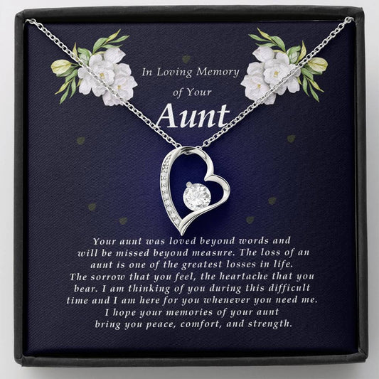 Forever Heart Necklace, Memorial Gift For Loss of Aunt