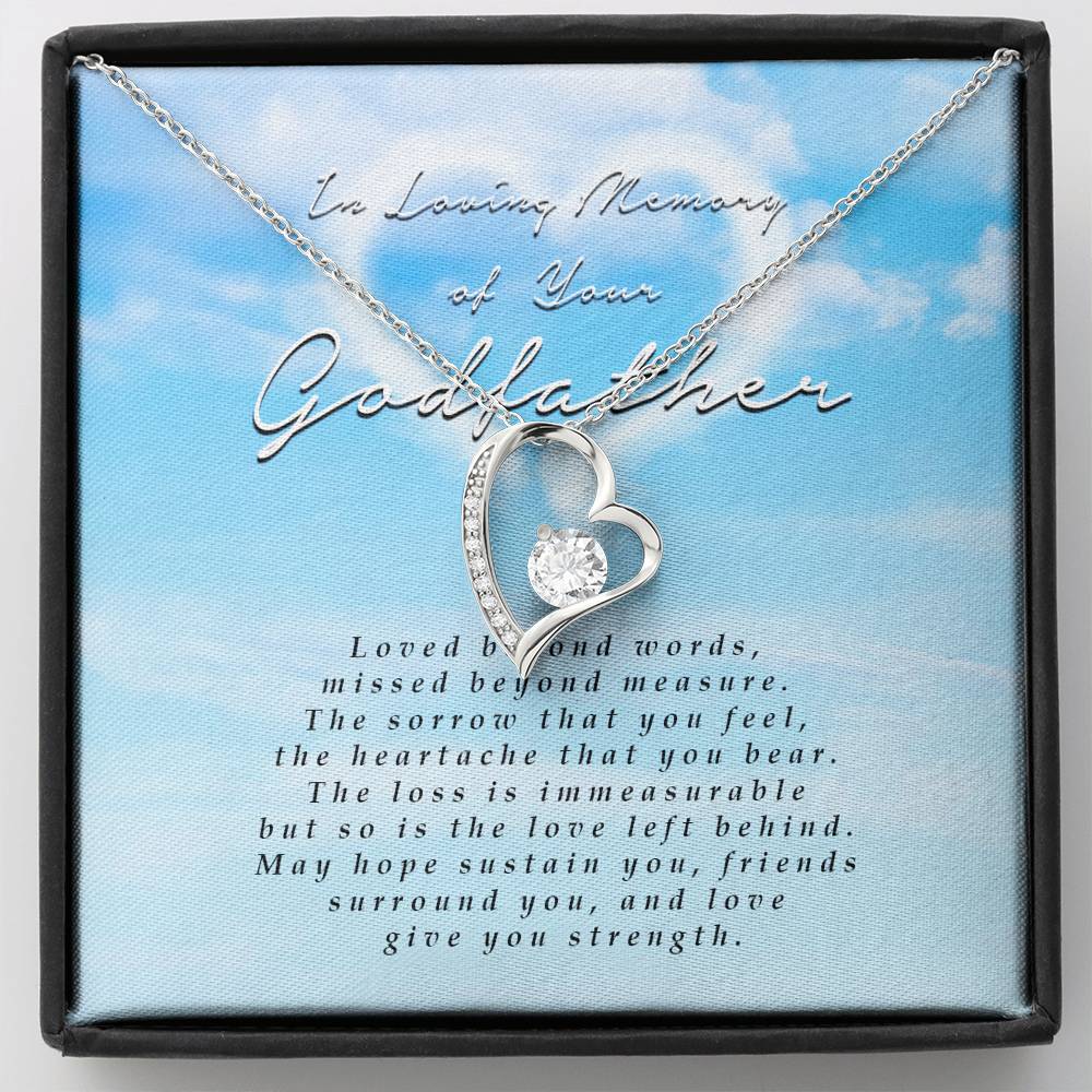 Forever Heart Necklace, Memorial Gift For Loss of Godfather