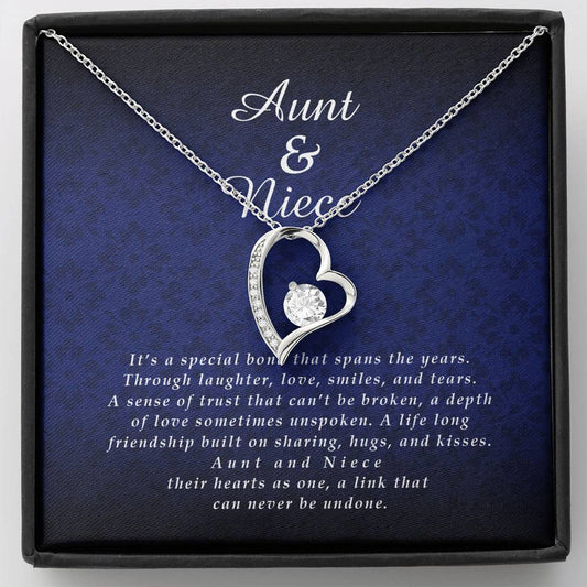 Forever Heart Necklace, Aunt and Niece Jewelry Card