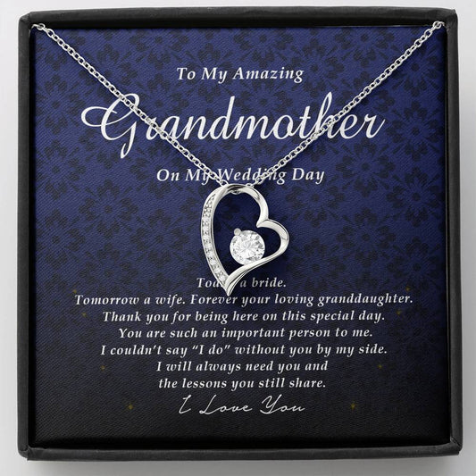 Forever Heart Necklace, To My Grandmother on My Wedding Day, Gift from Bride, Wedding Gift from Granddaughter