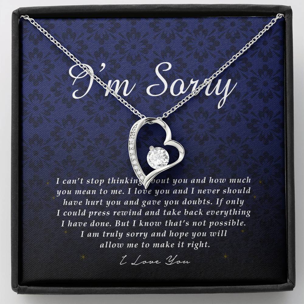 Forever Heart Necklace, I'm Sorry Card