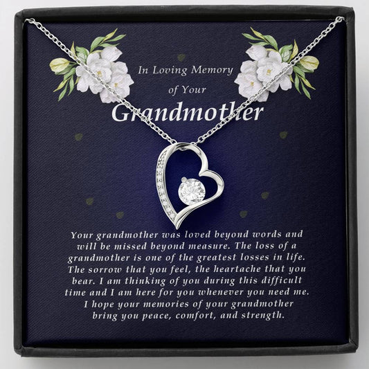 Forever Heart Necklace, Memorial Gift For Loss of Grandmother