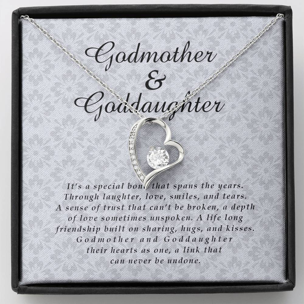 Godmother and Goddaughter Jewelry Card, Forever Heart Necklace