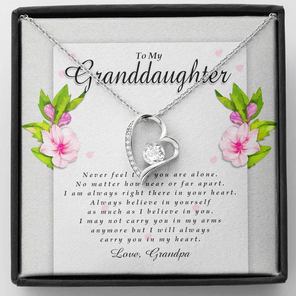 Forever Heart Necklace, Granddaughter Gift from Grandpa
