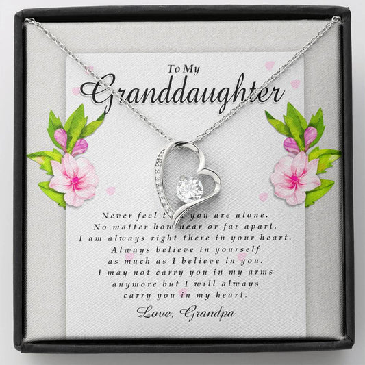 Forever Heart Necklace, Granddaughter Gift from Grandpa
