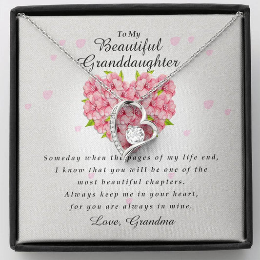 Forever Heart Necklace, To My Beautiful Granddaughter, Gift from Grandma