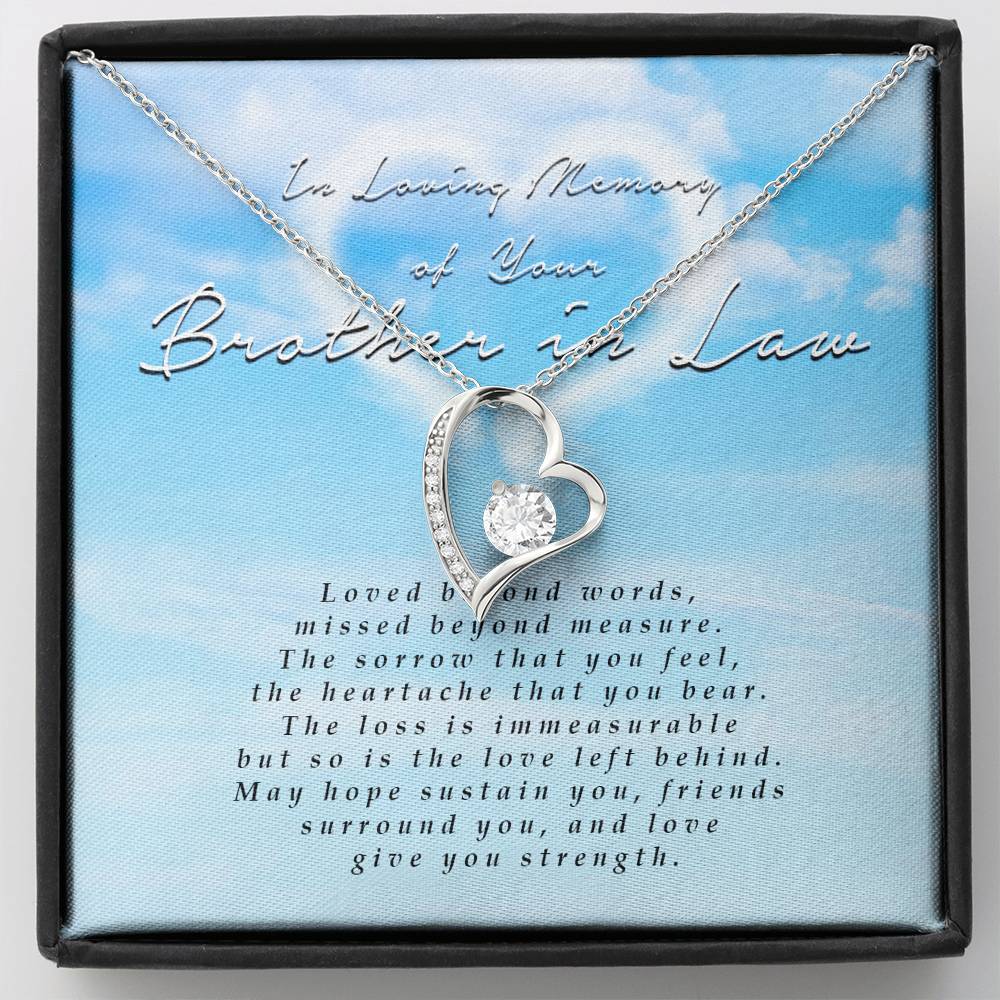 Forever Heart Necklace, Memorial Gift For Loss of Brother In Law