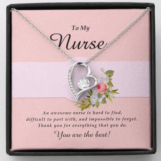 Forever Heart Necklace, Nurse Jewelry Card