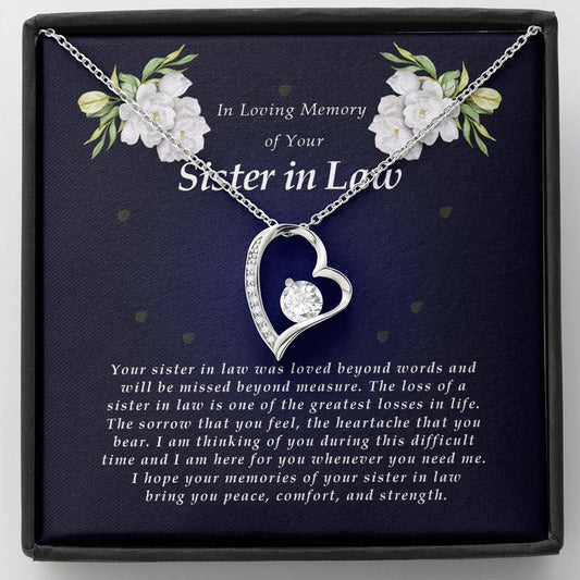 Forever Heart Necklace, Memorial Gift For Loss of Sister In Law