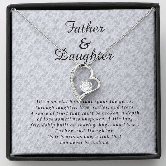 Father and Daughter Jewelry Card, Forever Heart Necklace
