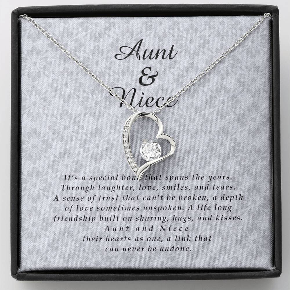 Aunt and Niece Jewelry Card, Forever Heart Necklace