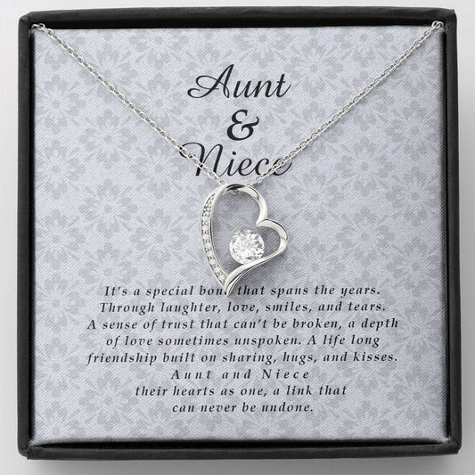 Aunt and Niece Jewelry Card, Forever Heart Necklace