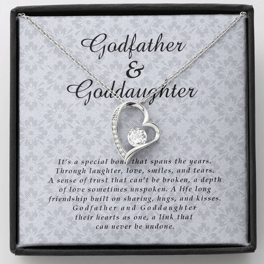 Godfather and Goddaughter Jewelry Card, Forever Heart Necklace
