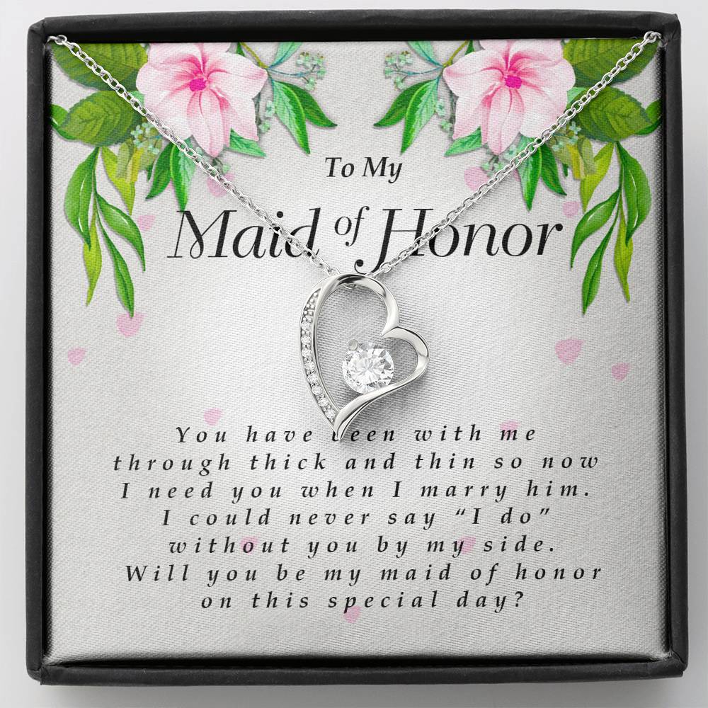 Forever Heart Necklace, To My Maid of Honor