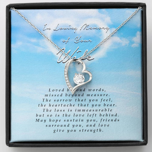 Forever Heart Necklace, Memorial Gift For Loss of Wife