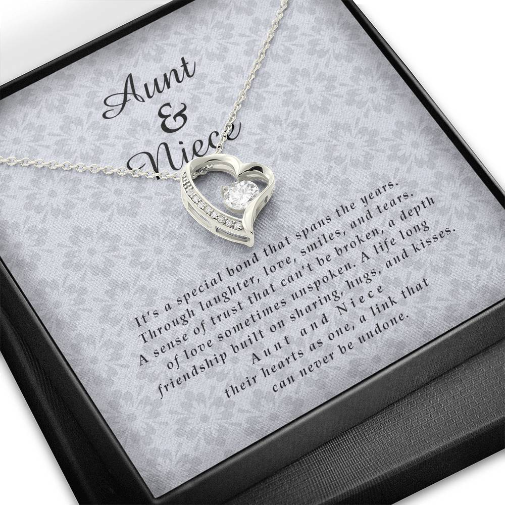 Aunt and Niece Jewelry Card, Forever Heart Necklace