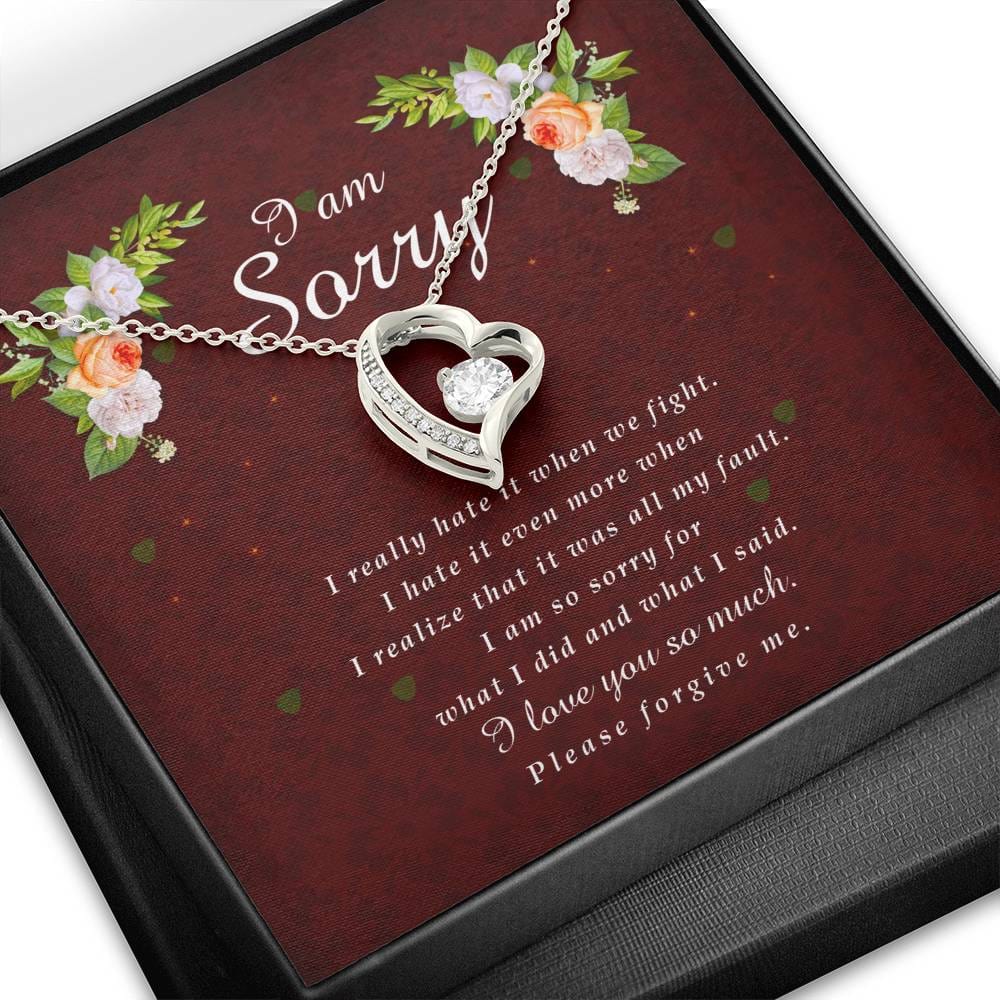 Forever Heart Necklace, I'm Sorry Card, Apology Gift For Her, Forgiveness Gift, I’m Sorry Gift For Wife / Girlfriend, Gift To Say Sorry