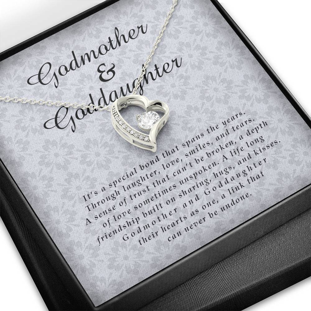 Godmother and Goddaughter Jewelry Card, Forever Heart Necklace