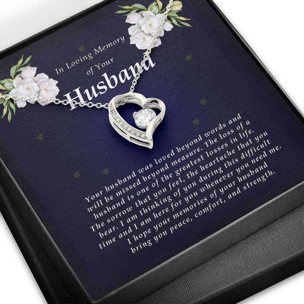 Forever Heart Necklace, Memorial Gift For Loss of Husband