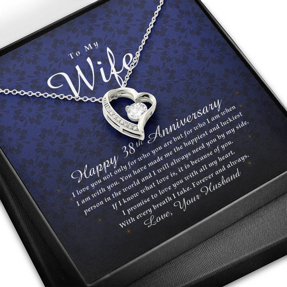 Forever Heart Necklace, Happy 38th Anniversary