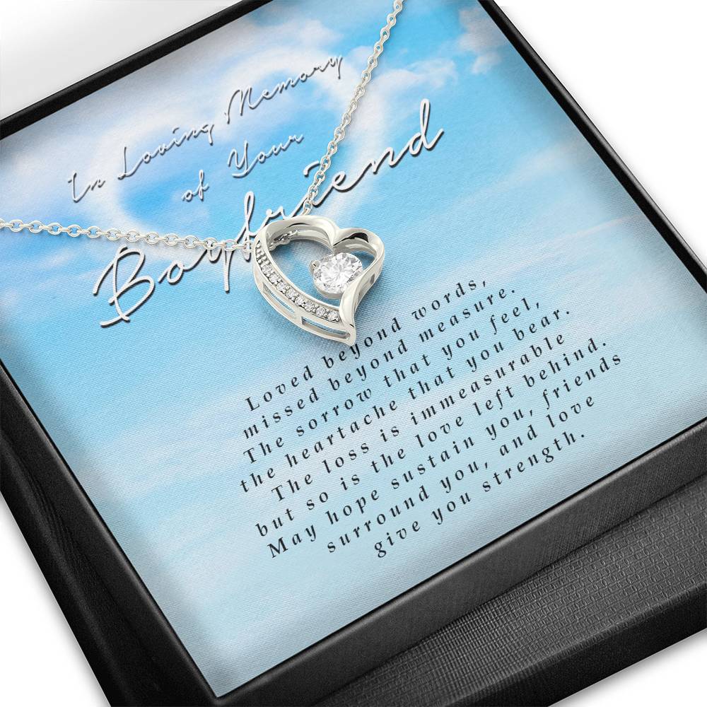 Forever Heart Necklace, Memorial Gift For Loss of Boyfriend
