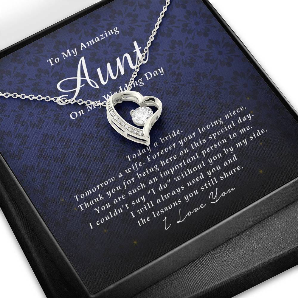 Forever Heart Necklace, To My Aunt, Gift from Bride, Wedding Day Gift from Niece