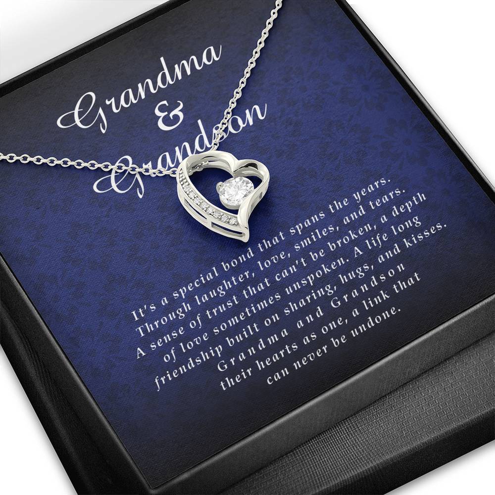 Forever Heart Necklace, Grandma Jewelry Card from Grandson