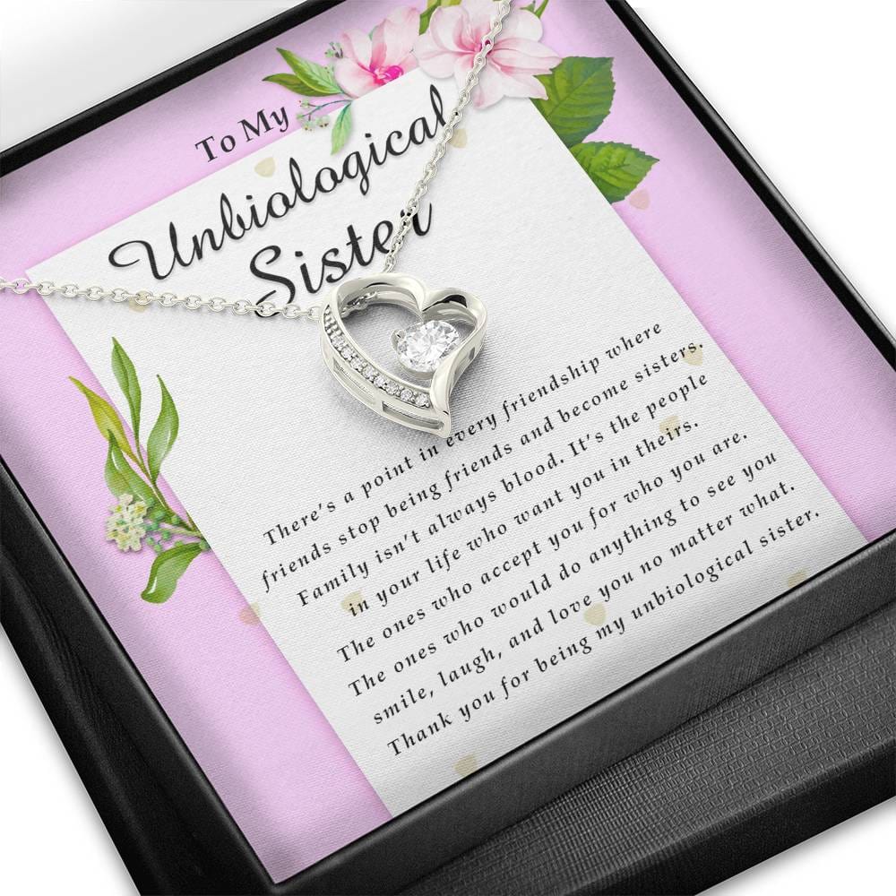 Forever Heart Necklace, To My Unbiological Sister
