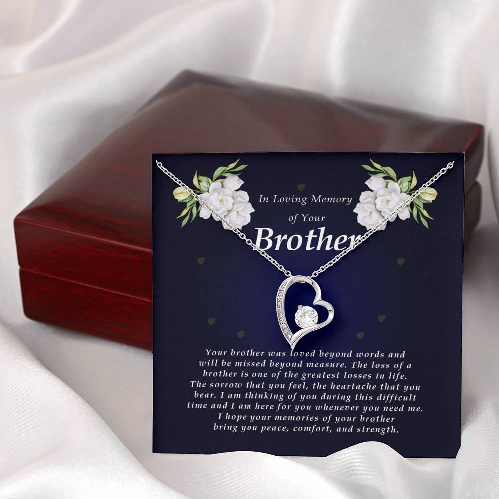 Forever Heart Necklace, Memorial Gift For Loss of Brother