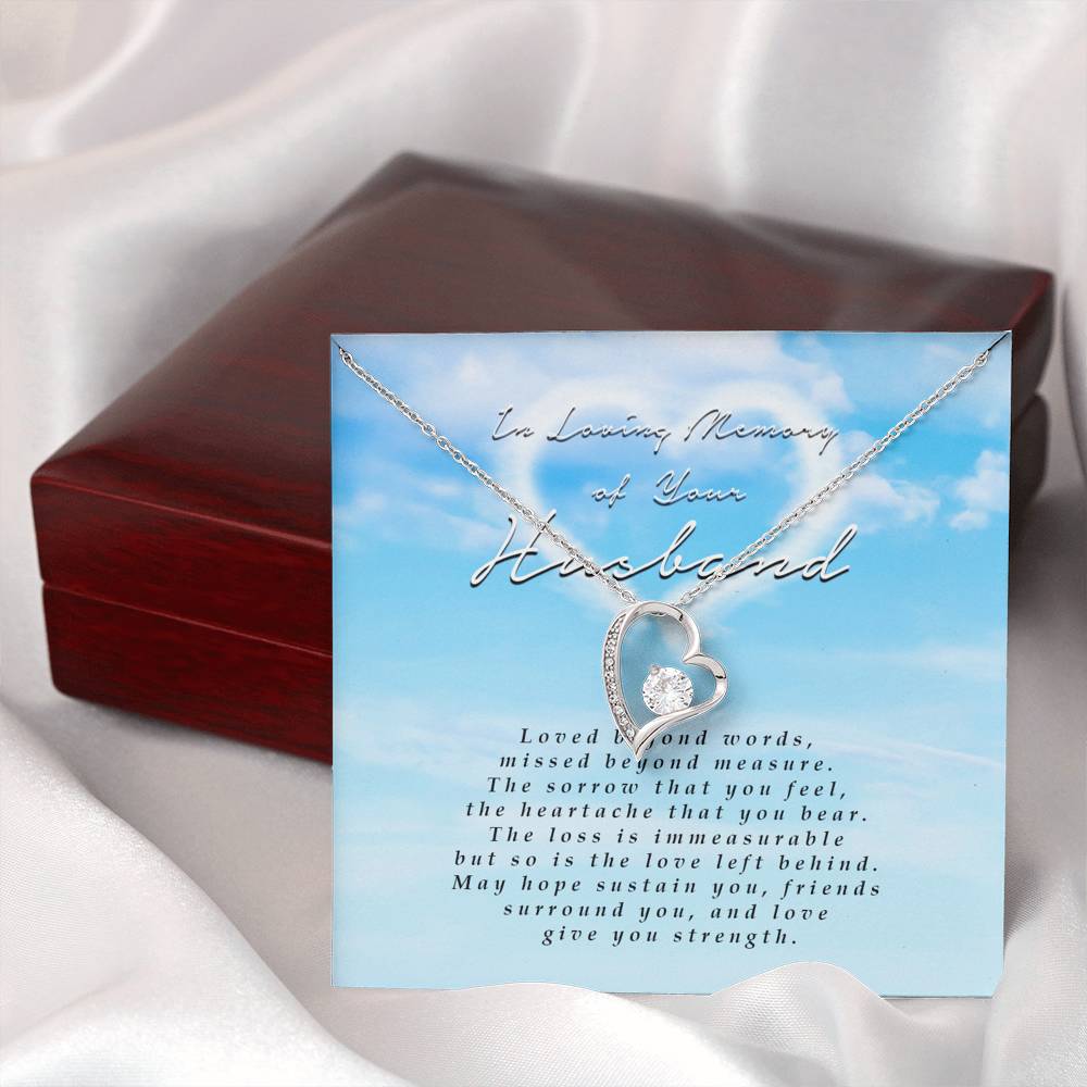 Forever Heart Necklace, Memorial Gift For Loss of Husband