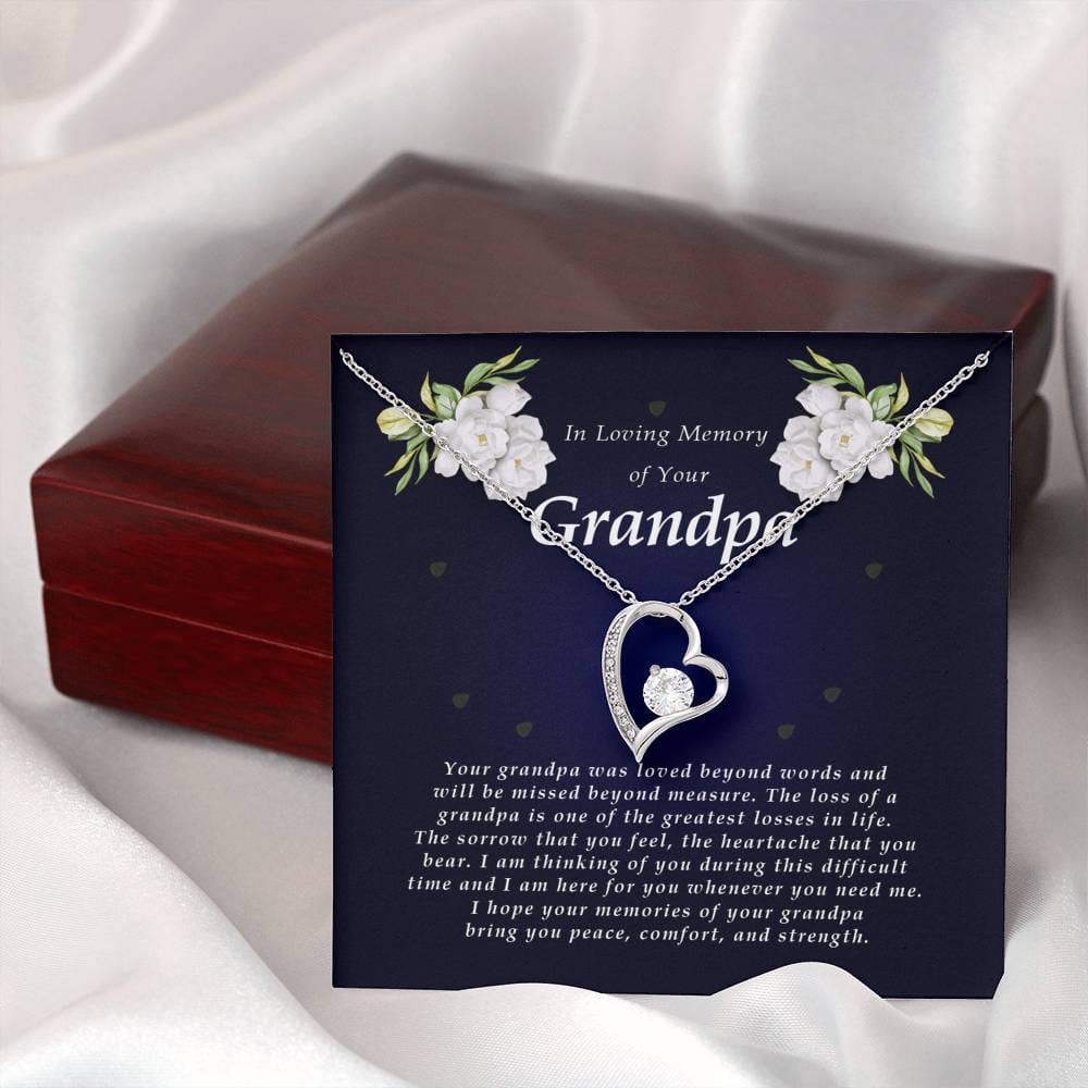 Forever Heart Necklace, Memorial Gift For Loss of Grandpa