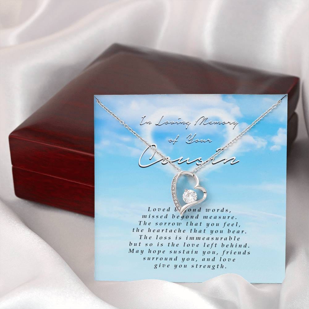 Forever Heart Necklace, Memorial Gift For Loss of Cousin