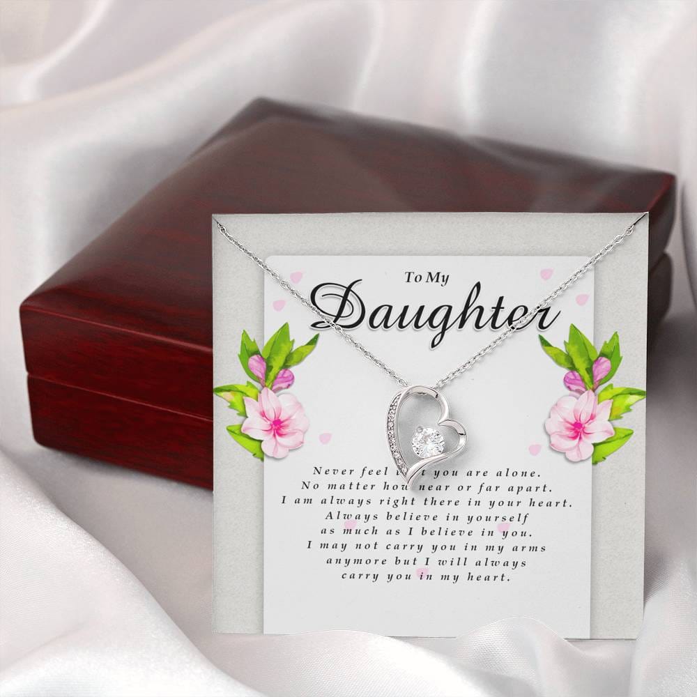 Forever Heart Necklace, Daughter Gift from Dad / Mom
