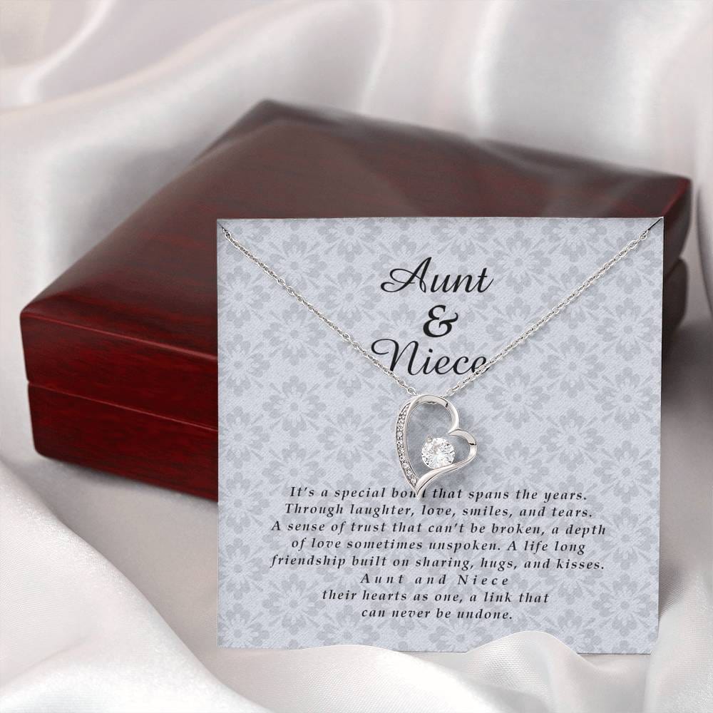 Aunt and Niece Jewelry Card, Forever Heart Necklace