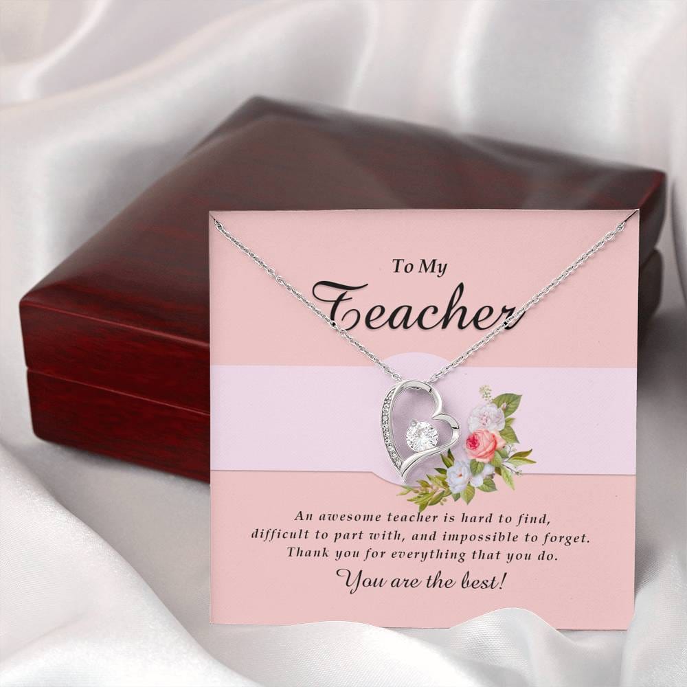 Forever Heart Necklace, Teacher Jewelry Card
