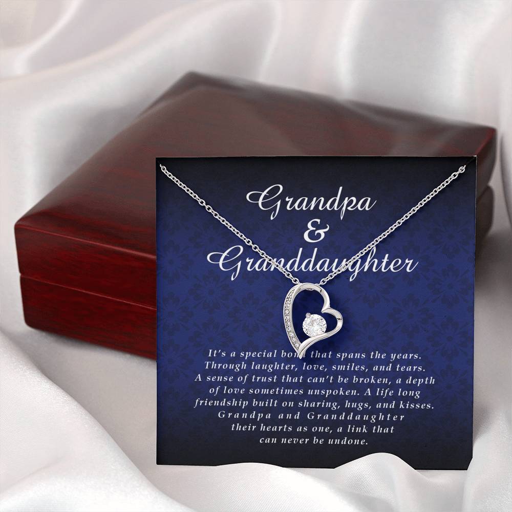 Forever Heart Necklace, Granddaughter Jewelry Card from Grandpa