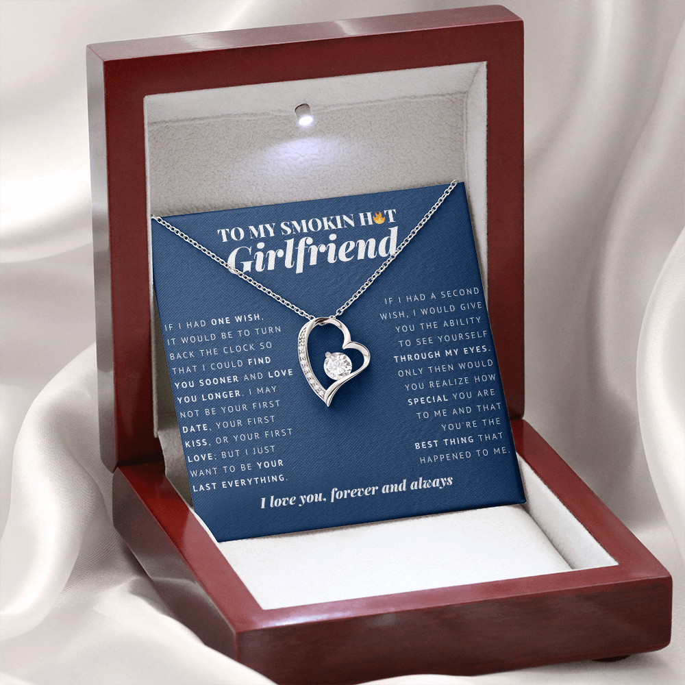 Forever Heart Necklace | To My Smokin Hot Girlfriend | Girlfriend Gift | Girlfriend Jewelry | Anniversary Gift For Girlfriend | Christmas Gift Idea