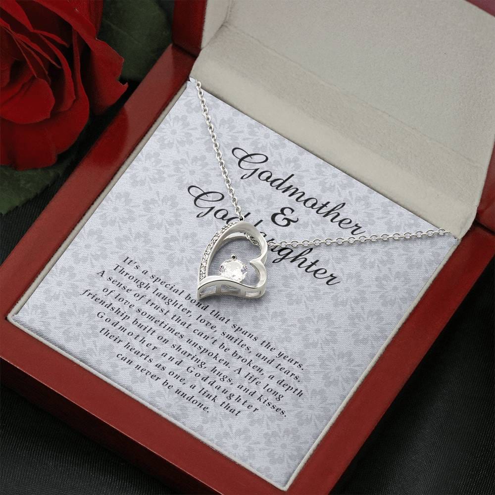 Godmother and Goddaughter Jewelry Card, Forever Heart Necklace