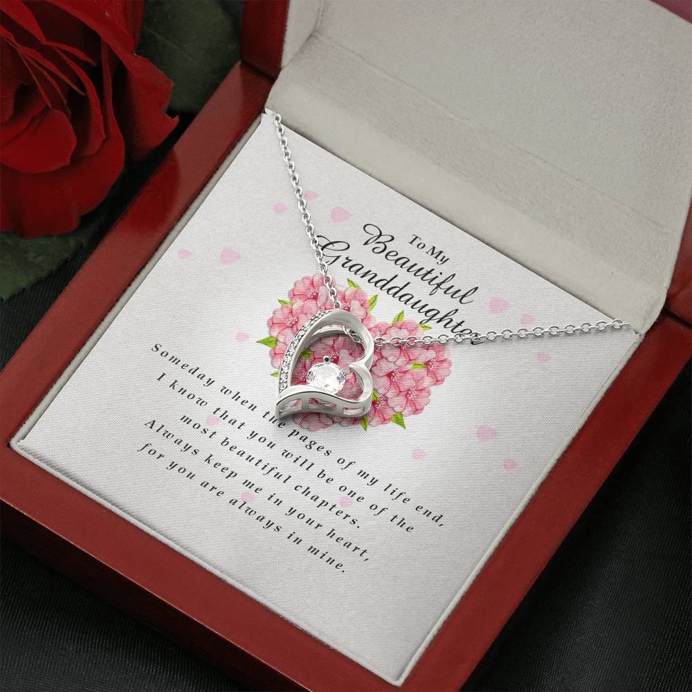 Forever Heart Necklace, To My Beautiful Granddaughter, Gift from Grandma / Grandpa