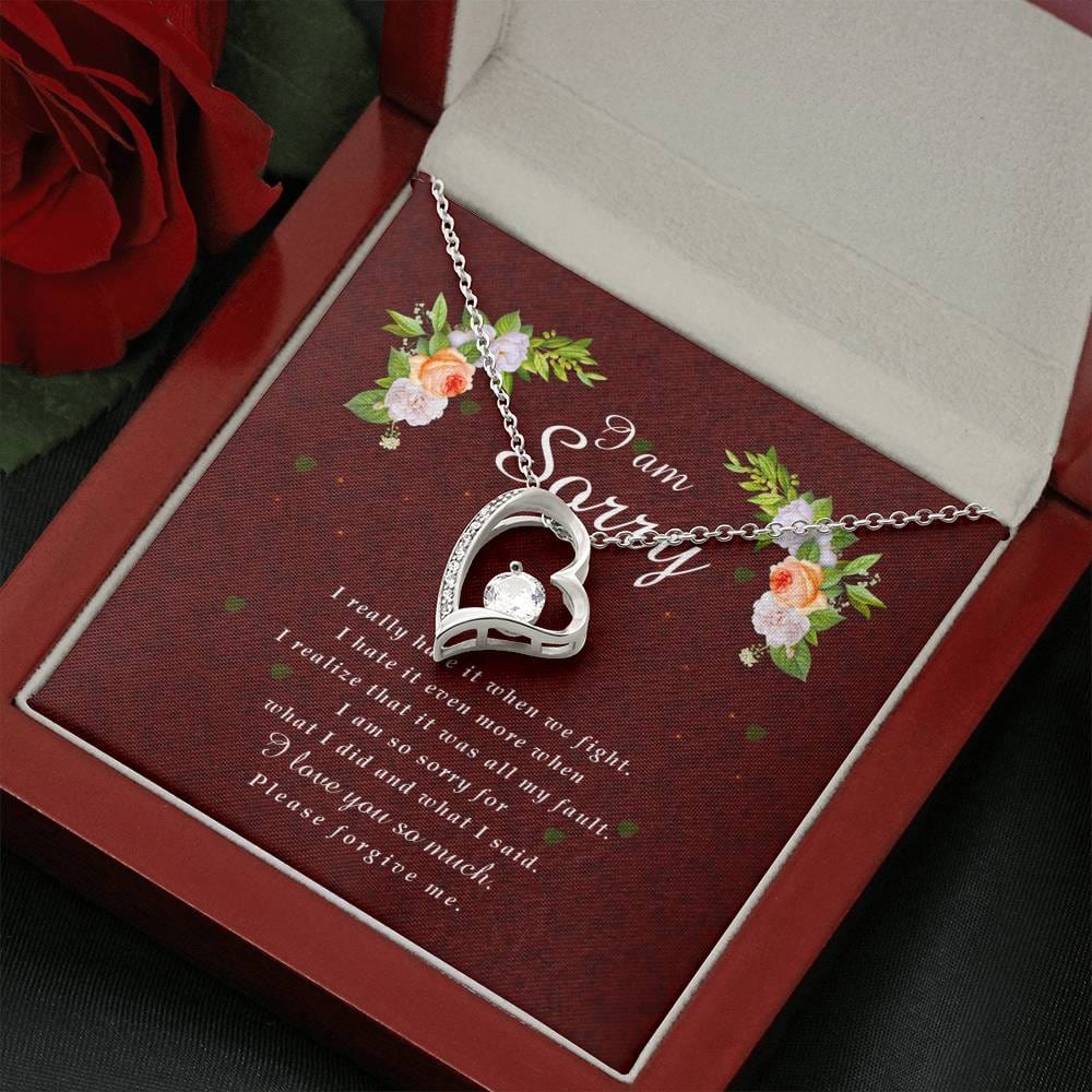 Forever Heart Necklace, I'm Sorry Card, Apology Gift For Her, Forgiveness Gift, I’m Sorry Gift For Wife / Girlfriend, Gift To Say Sorry