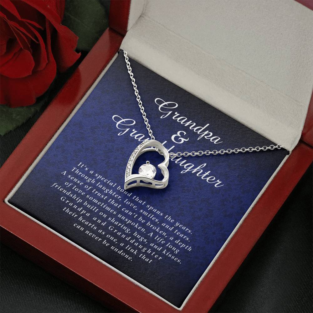 Forever Heart Necklace, Granddaughter Jewelry Card from Grandpa
